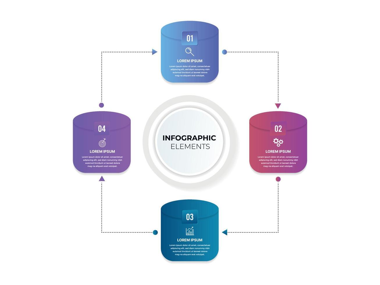 zakelijke presentatie infographics abstracte 3d vector ontwerpsjabloon. kan worden gebruikt voor workflowlay-out, diagram, jaarverslag, webdesign, creatieve banner, labelvector