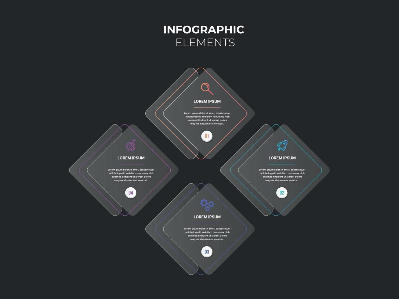 zakelijke presentatie infographics abstracte 3d vector ontwerpsjabloon. kan worden gebruikt voor workflowlay-out, diagram, jaarverslag, webdesign, creatieve banner, labelvector