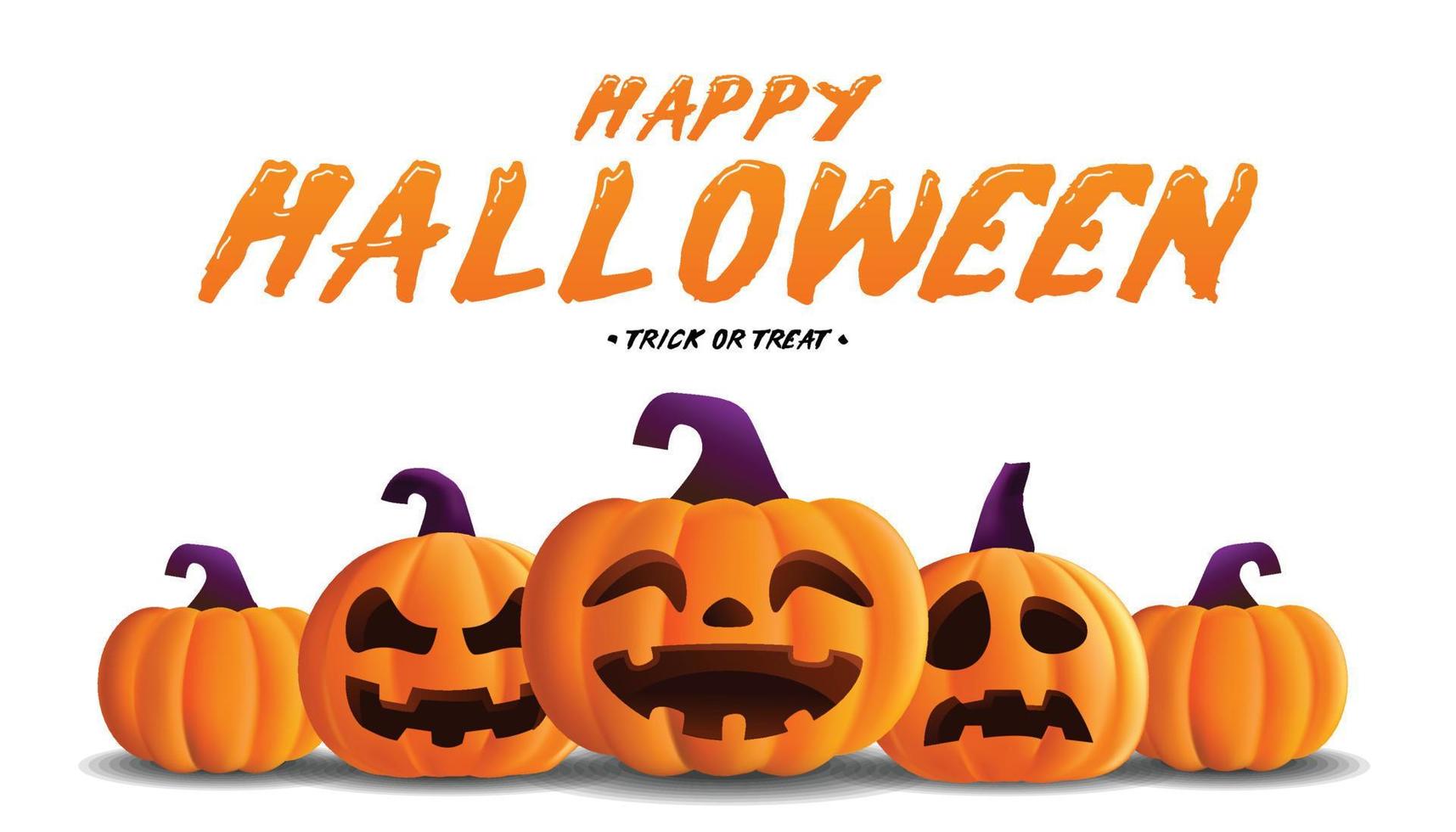 happy halloween pompoenen 3D-rendering vector