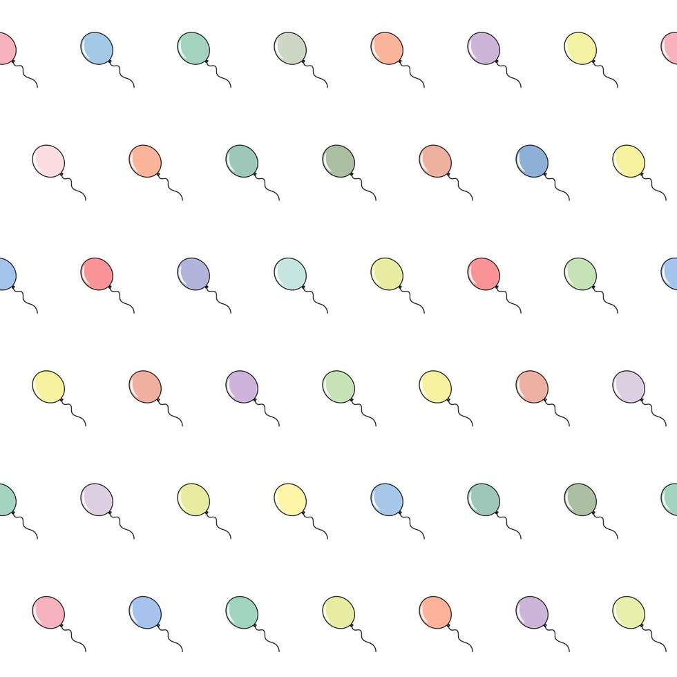 pastel kleur ballon zwevend vliegen met string naadloze patroon achtergrond afbeelding vector