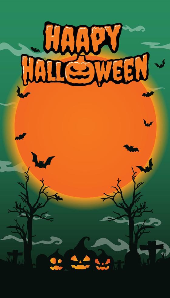 silhouet happy halloween verticaal vector