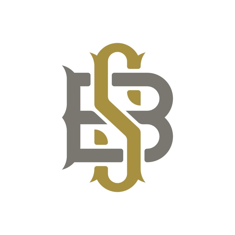 elegant gouden eerste letter monogram bs sb logo ontwerp vector