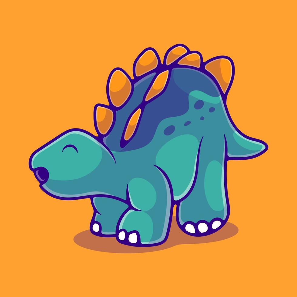 schattige stegosaurus dinosaurusillustratie geschikt voor mascottesticker en t-shirtontwerp vector