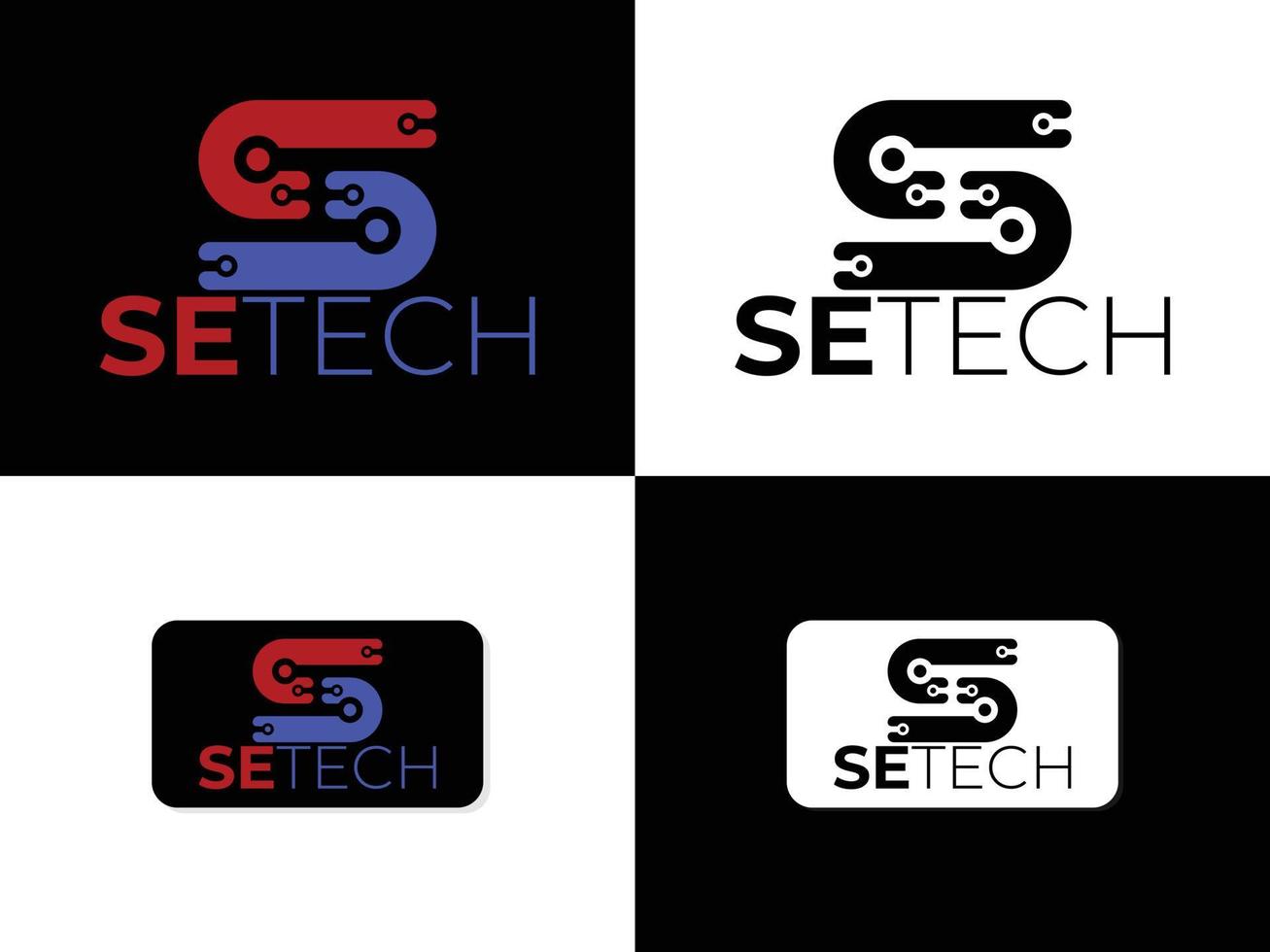 letter s logo en technologie vector