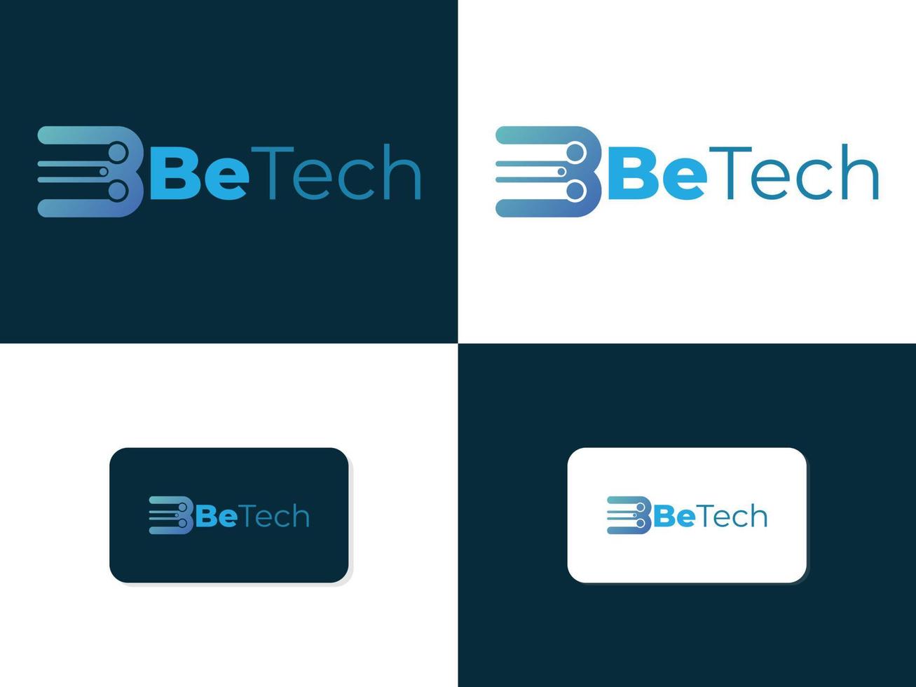 letter b logo en technologie vector