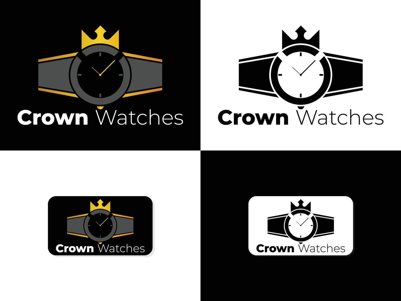 horloge logo en kroon vector