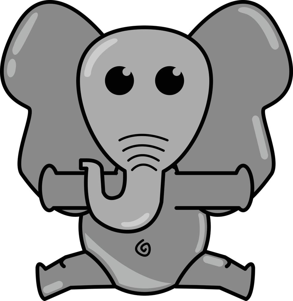 schattig olifant karakter met knuffel pose voor mascotte grafisch ontwerpelement vector