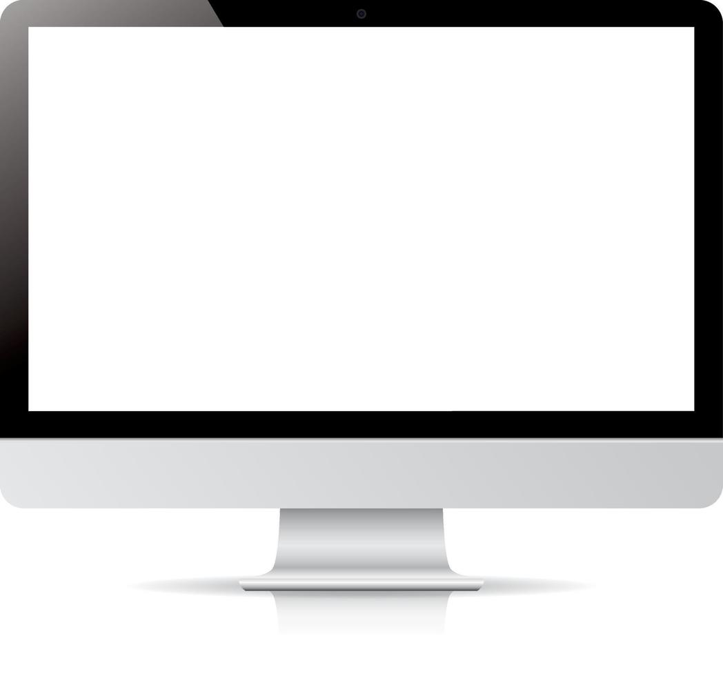 vector computerscherm geïsoleerd op een witte achtergrond