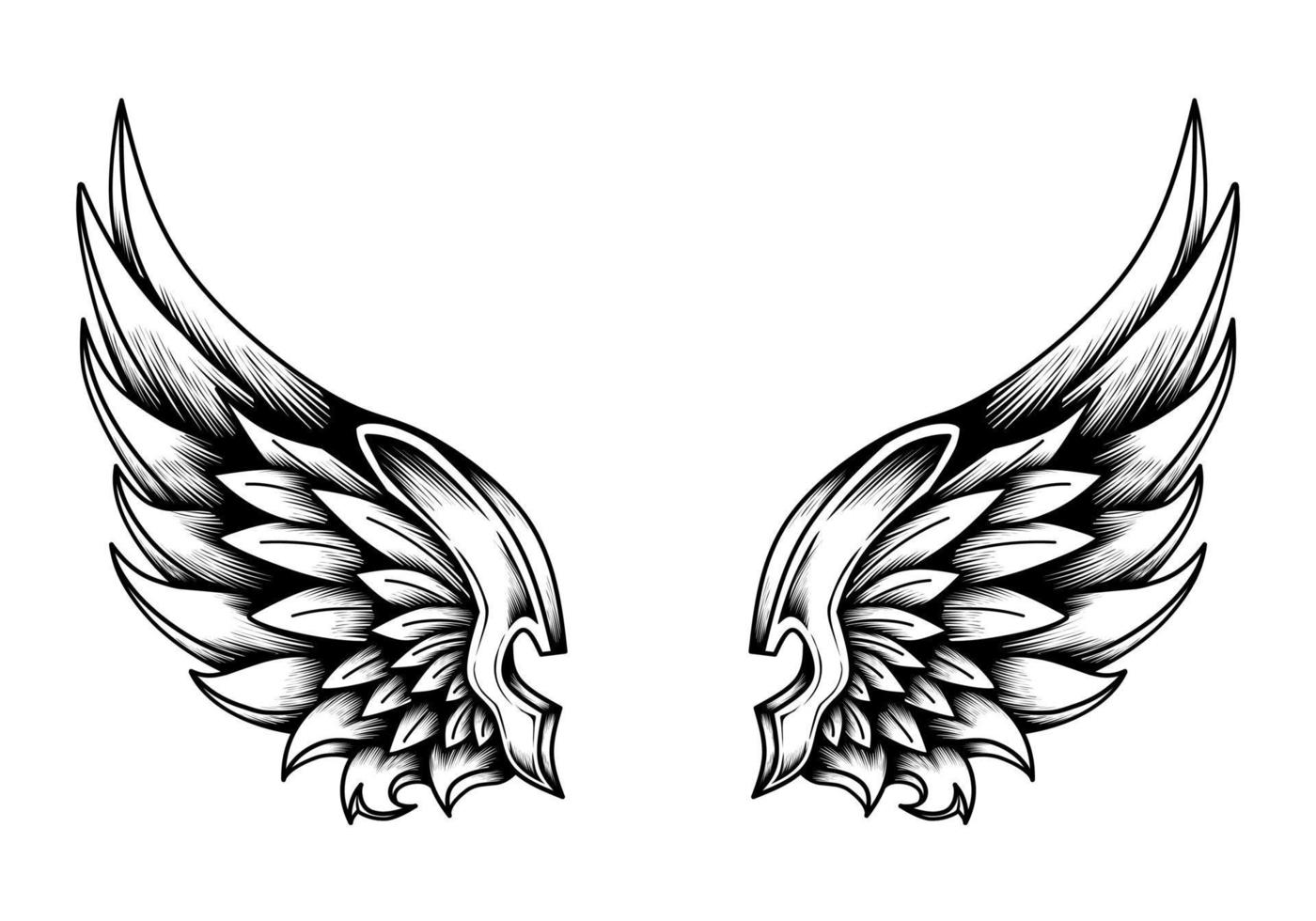 tribal engel vleugels tattoo illustratie vector