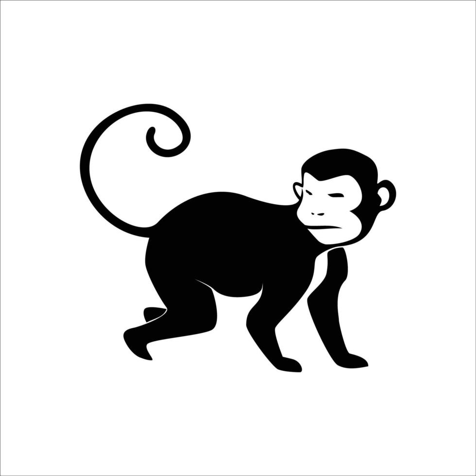 aap silhouet. primaat teken en symbool. vector