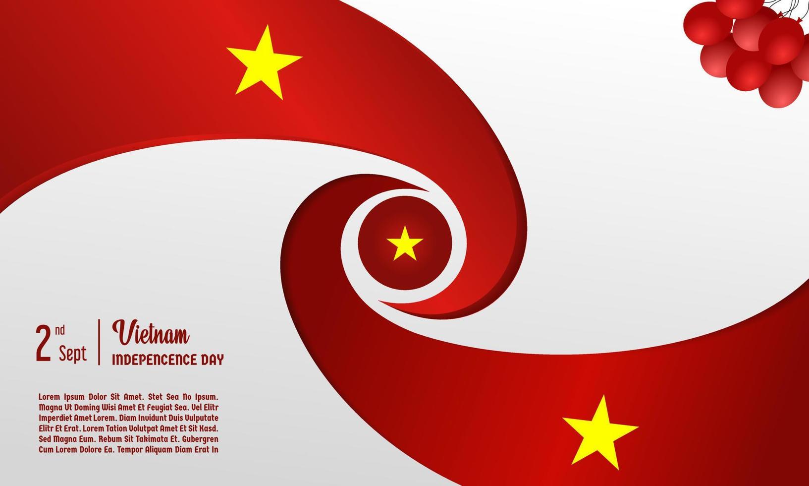 vietnam onafhankelijkheidsdag vectorillustratie, wenskaart achtergrond vector