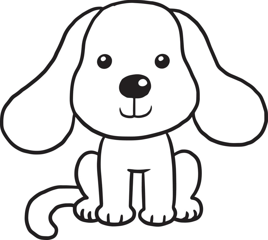 hond doodle cartoon kawaii anime schattig kleurplaat vector