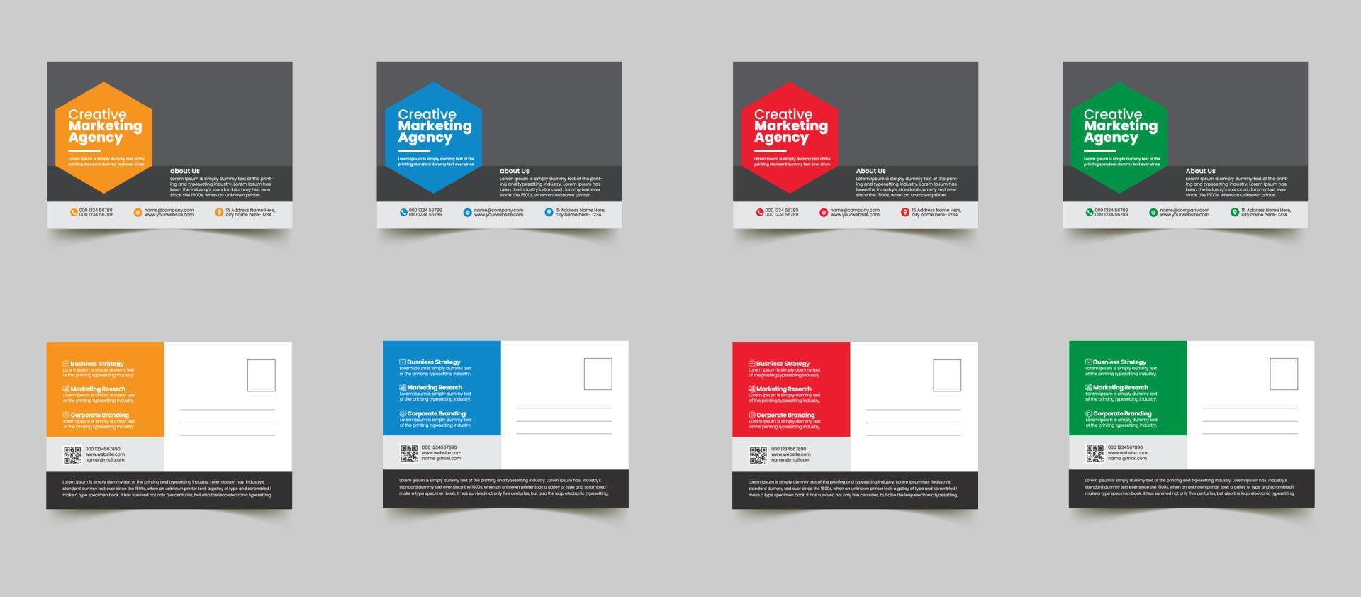 zakelijke professionele zakelijke briefkaart ontwerpsjabloon. zakelijke briefkaart vector ontwerpsjabloon voor het openen van uitnodigingskaart ontwerp, eddm briefkaartsjabloon, uitnodiging ontwerp