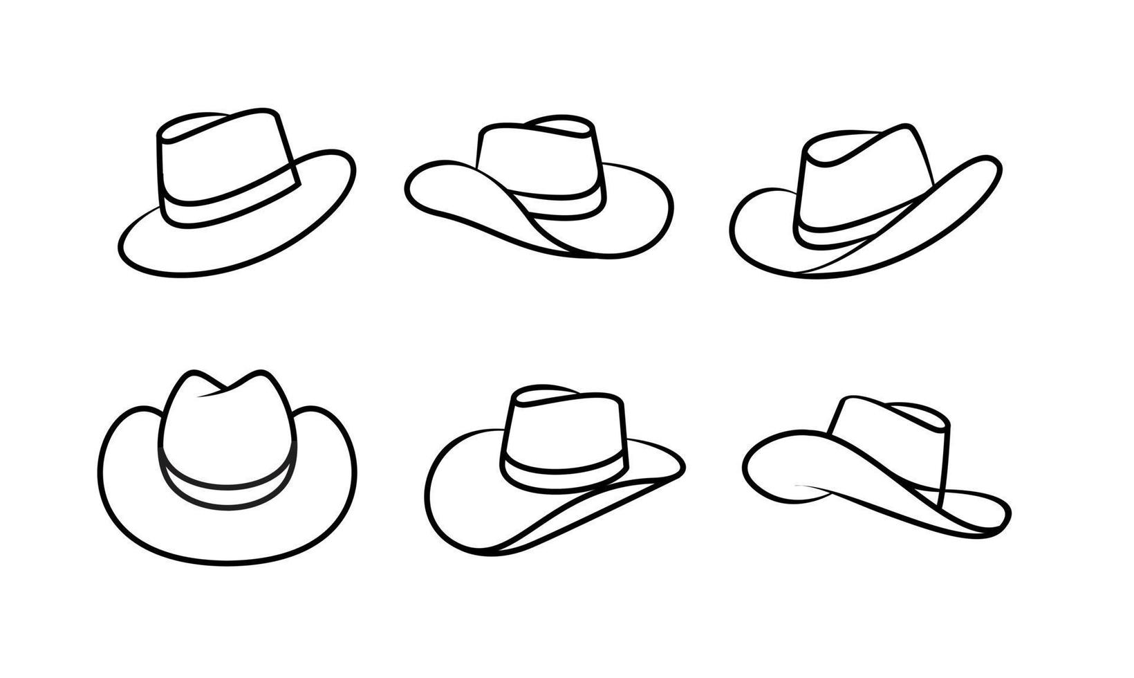 set lijn cowboyhoed pictogram ontwerp vector