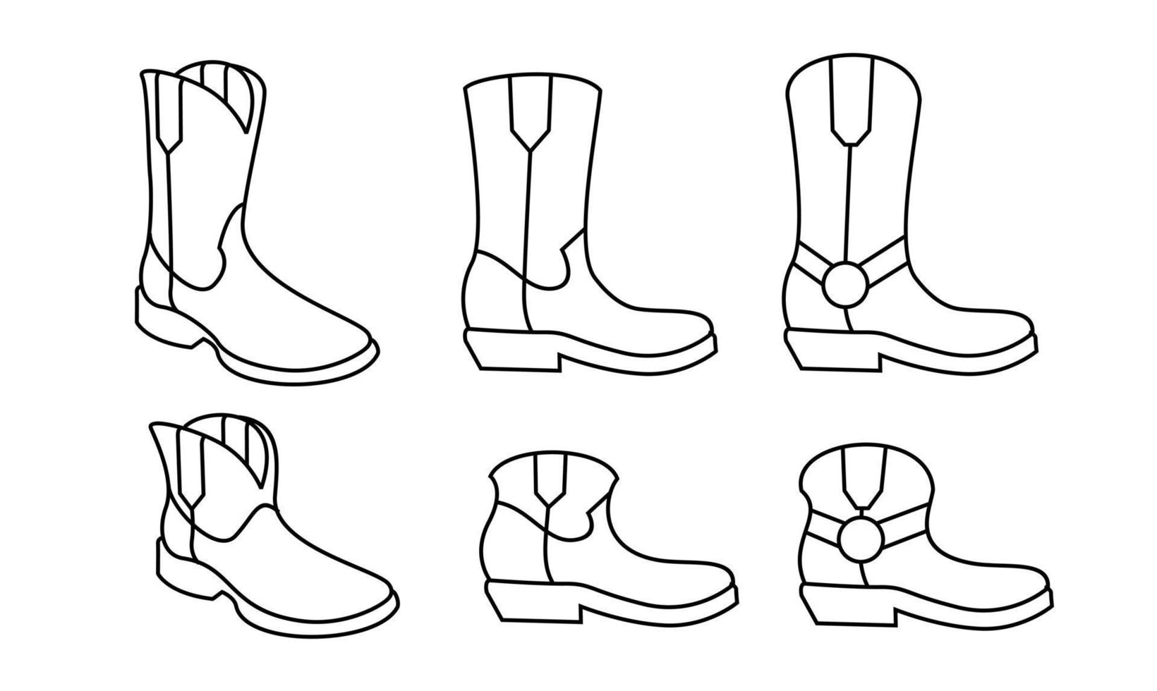 boot plat minimaal pictogram set lijn ontwerp vector