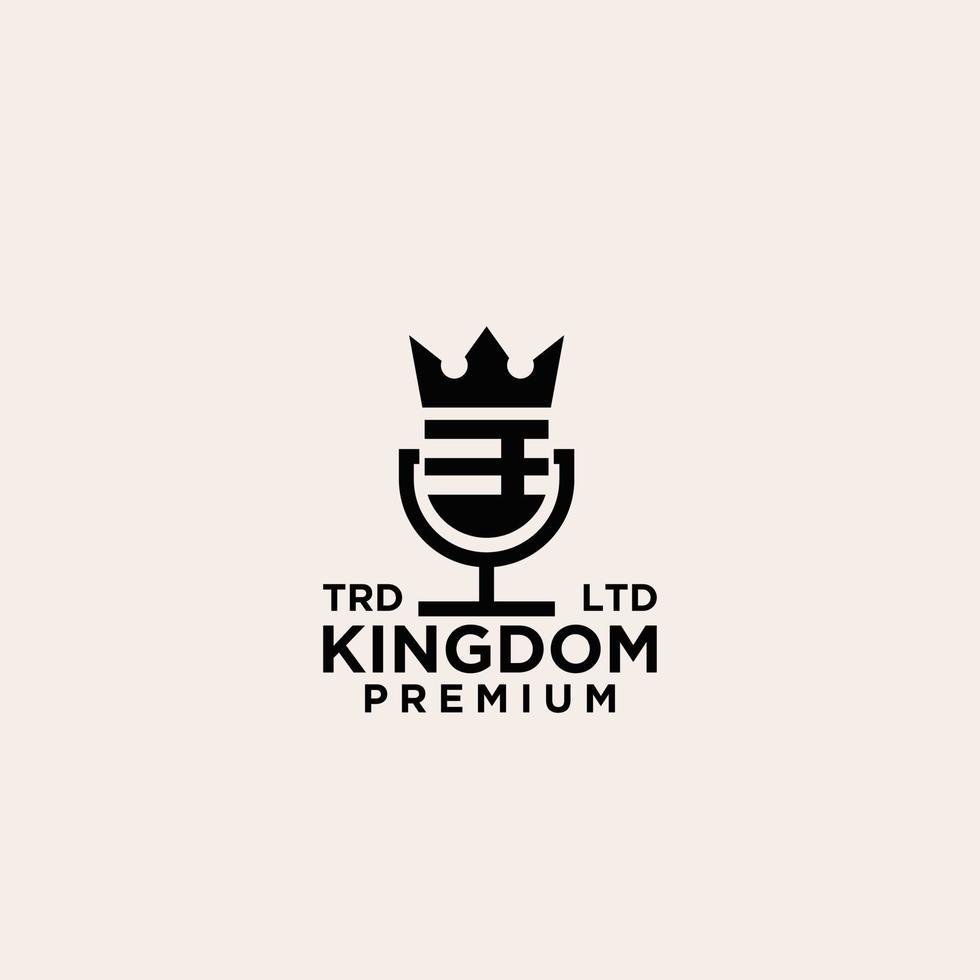 koning koningin kroon ridder podcast logo pictogram ontwerp vector