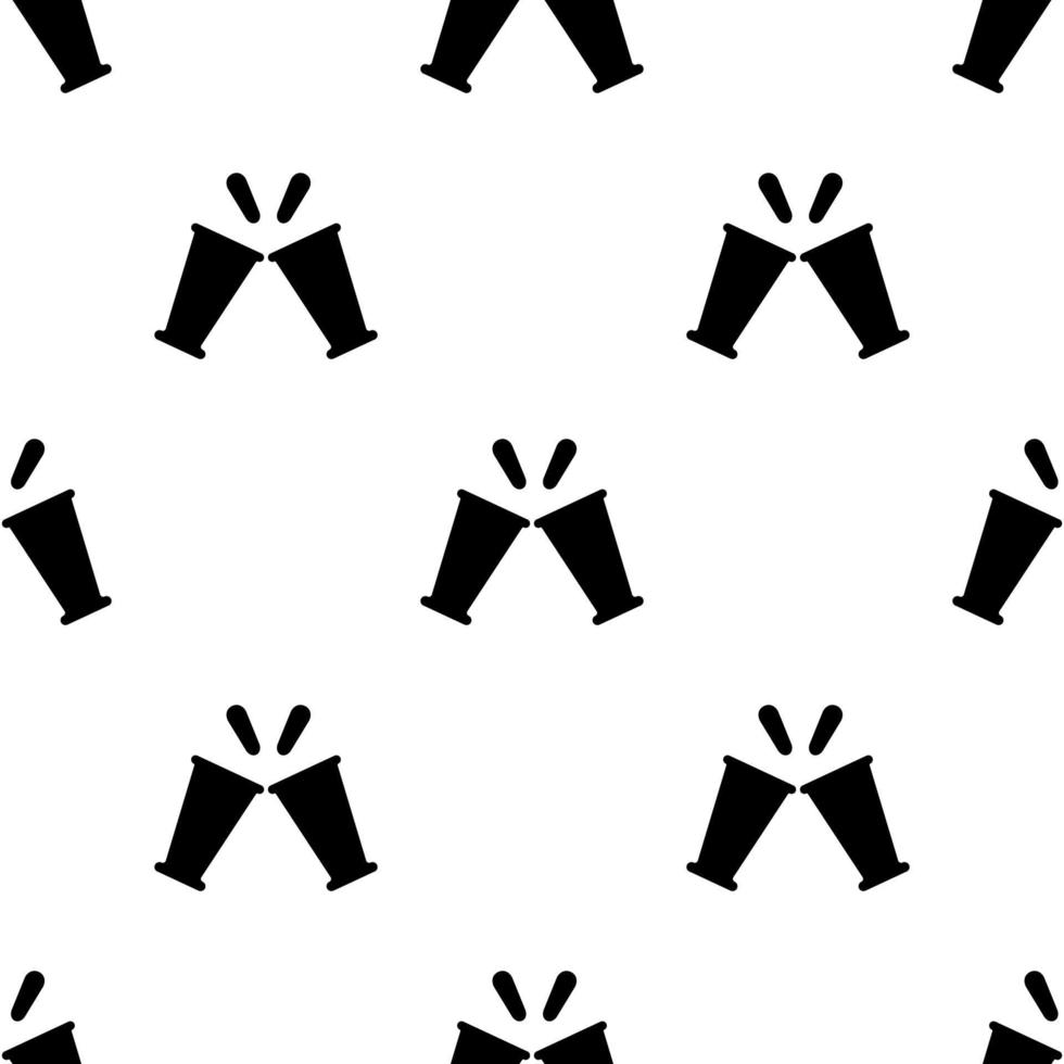 zwart silhouet van clang bril samen op witte achtergrond. cocktail alcoholische dranken. eenvoudig pictogram. vakantie decoratief element. vectorillustratie voor ontwerp, web, inpakpapier, stof vector