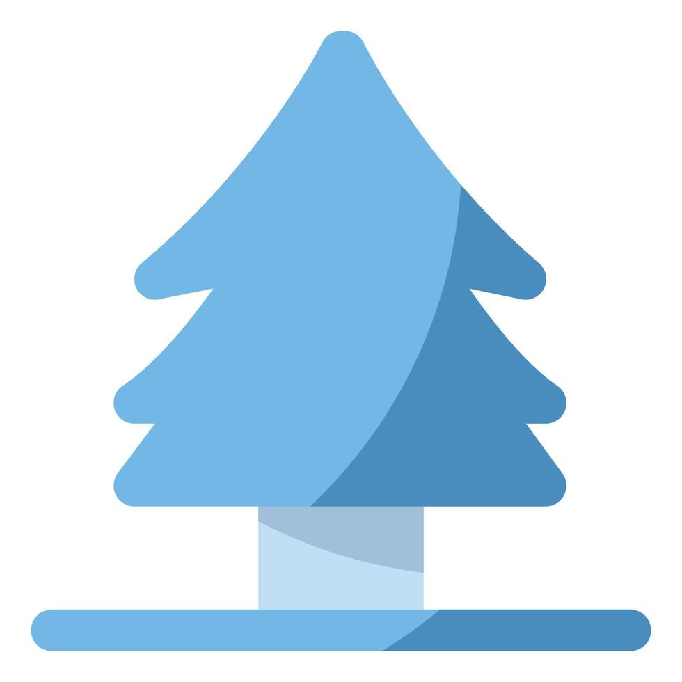 sneeuw thema platte kerstboom pictogram vector