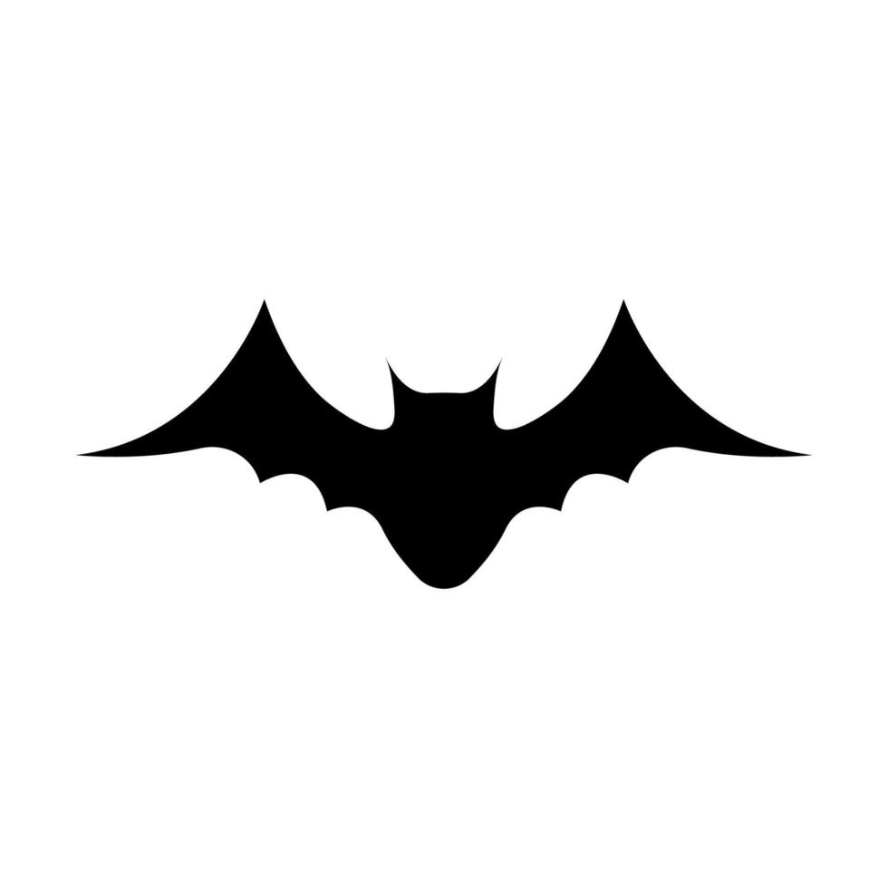 zwart silhouet van vleermuis geïsoleerd op een witte achtergrond. halloween decoratief element. vectorillustratie voor elk ontwerp vector
