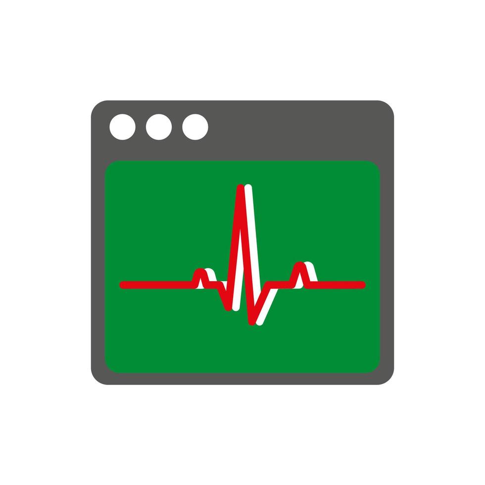 cardiogram monitor pictogram vector