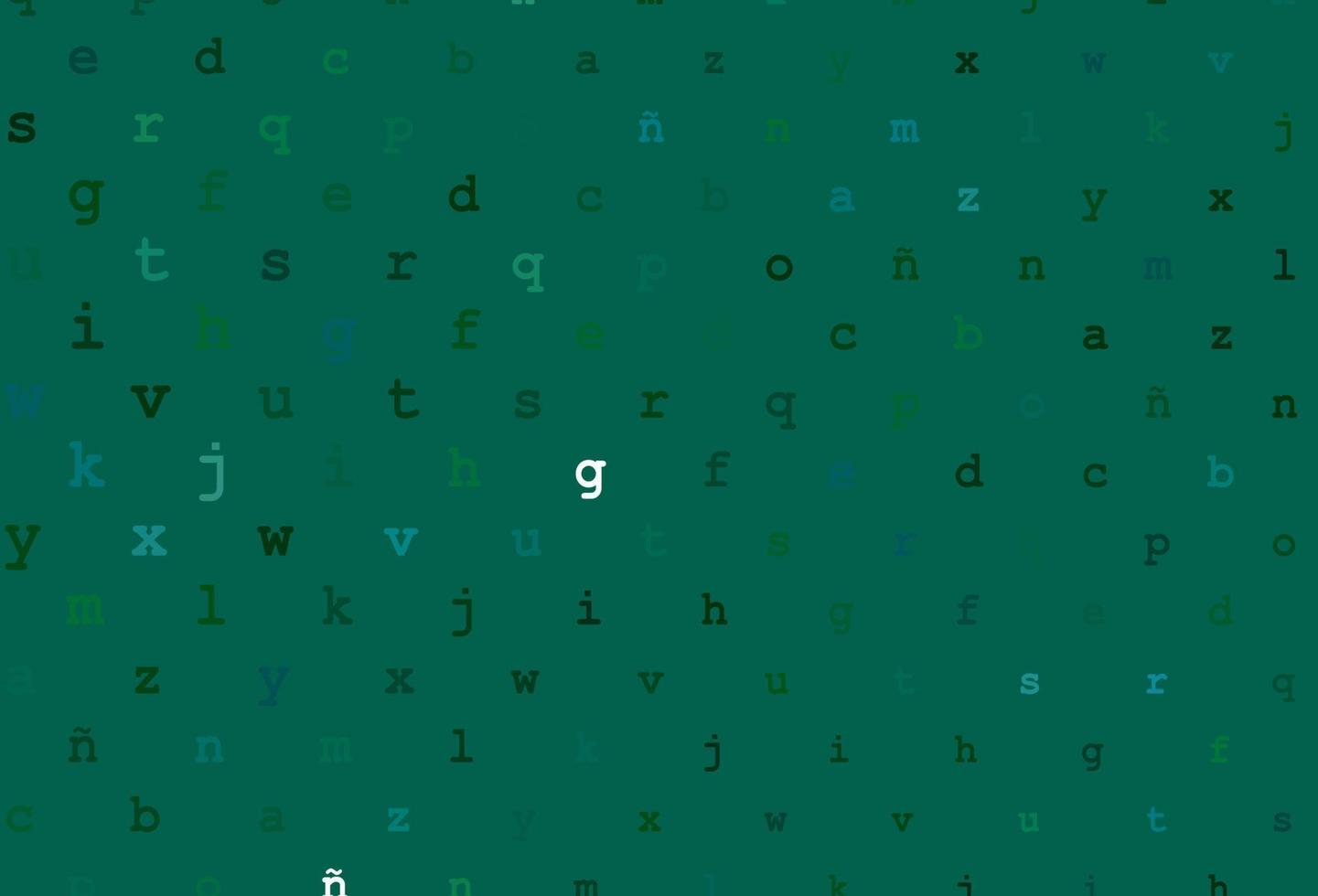 donkerblauw, groen vectorsjabloon met geïsoleerde letters. vector