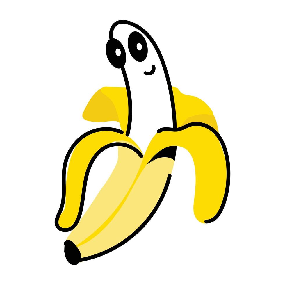 ontvang deze bewerkbare sticker van banaan vector