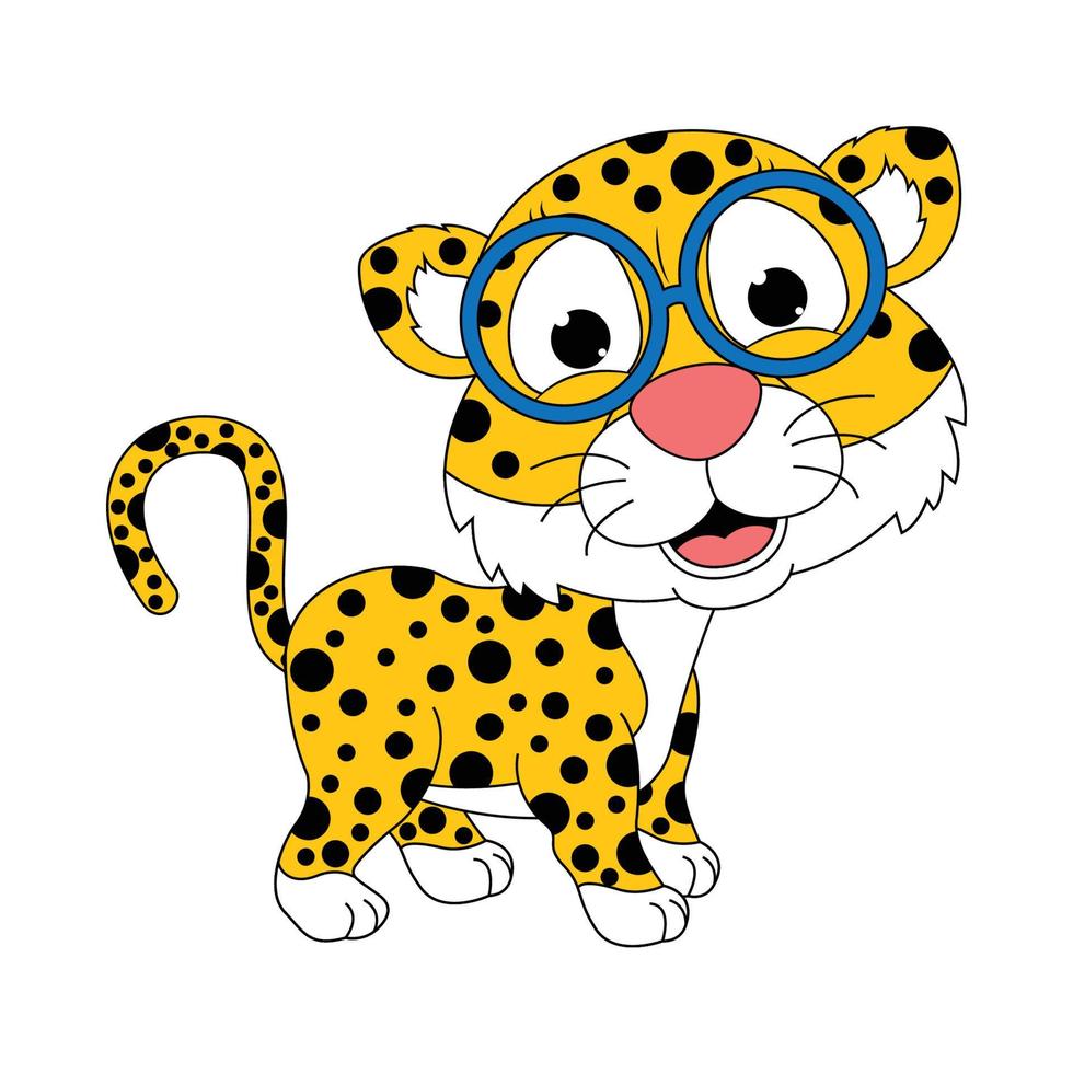 schattige jaguar dieren cartoon afbeelding vector