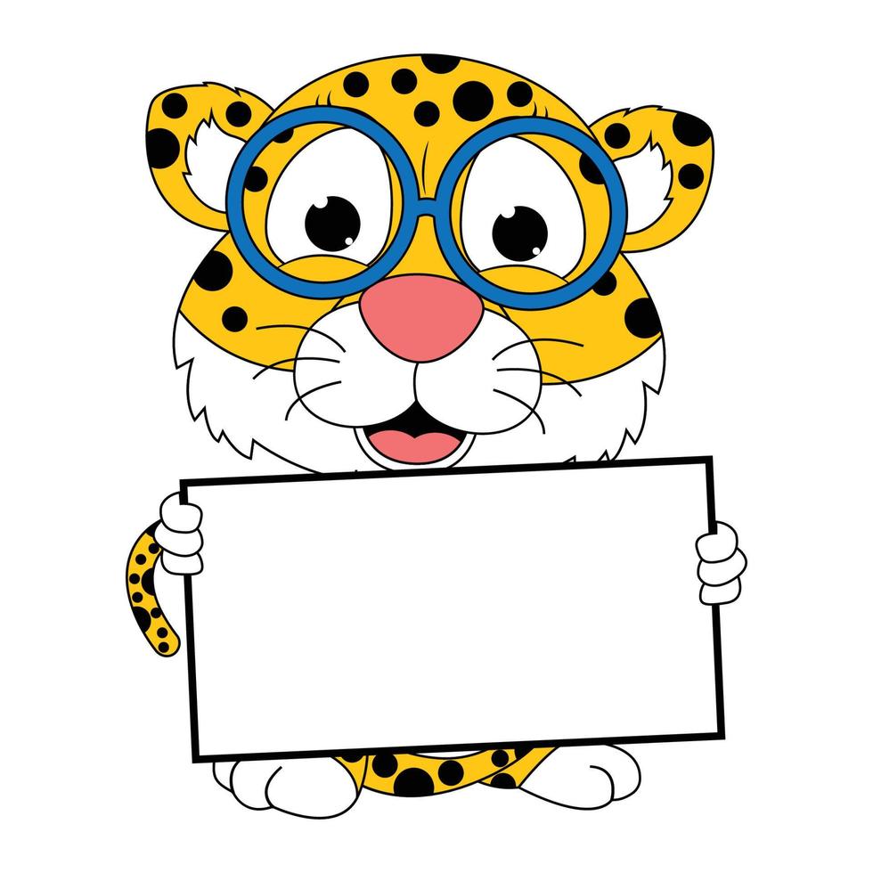 schattige jaguar dieren cartoon afbeelding vector