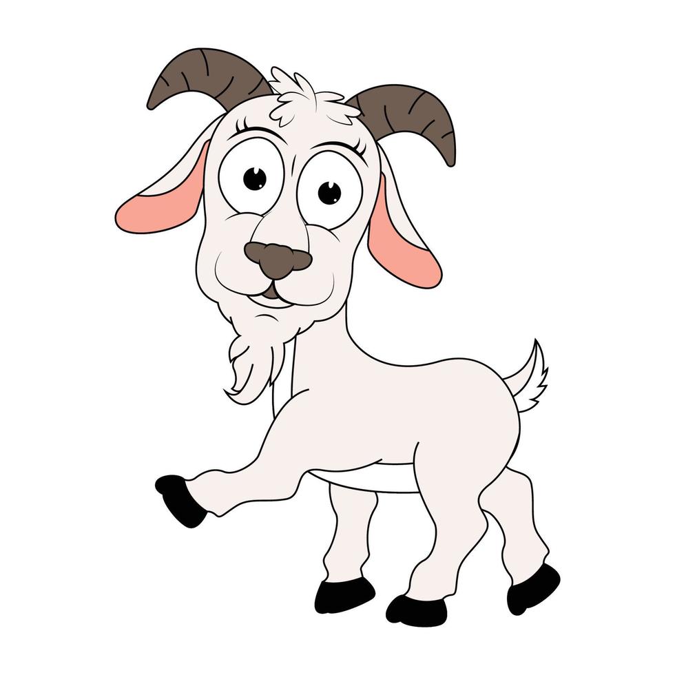 schattige geit dierlijke cartoon afbeelding vector