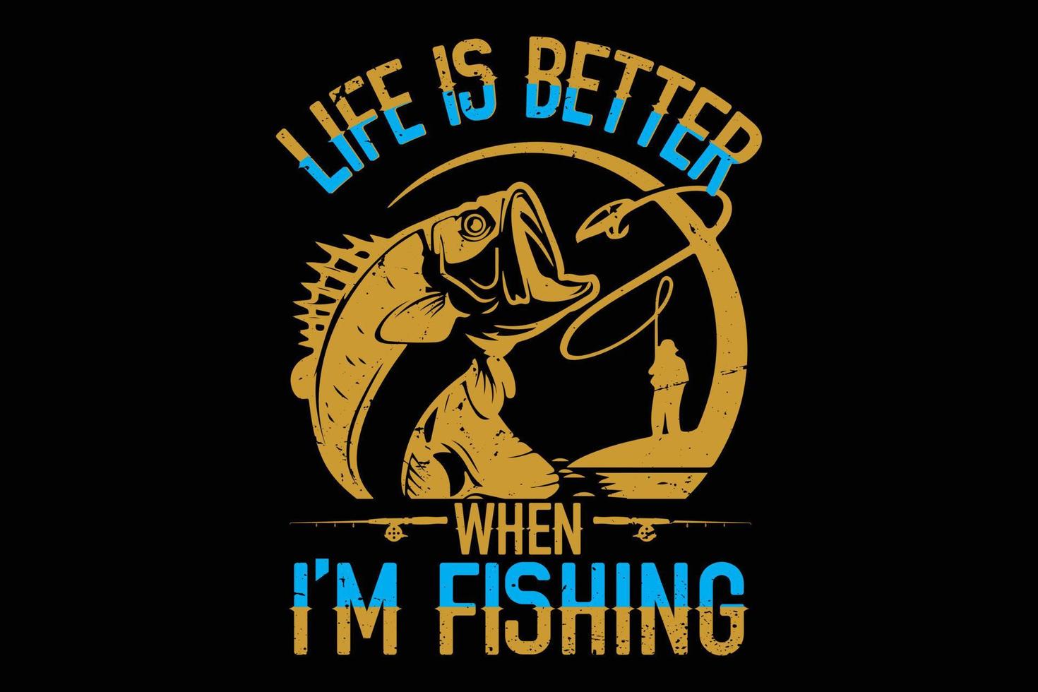 het leven is beter als ik aan het vissen ben T-shirtontwerp vector