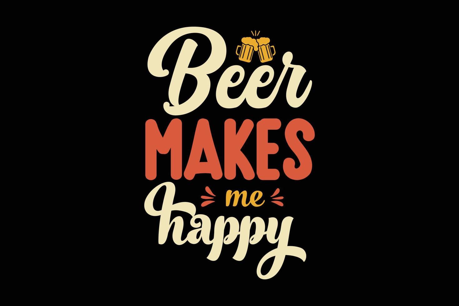 bier maakt me blij typografie t-shirtontwerp. vector