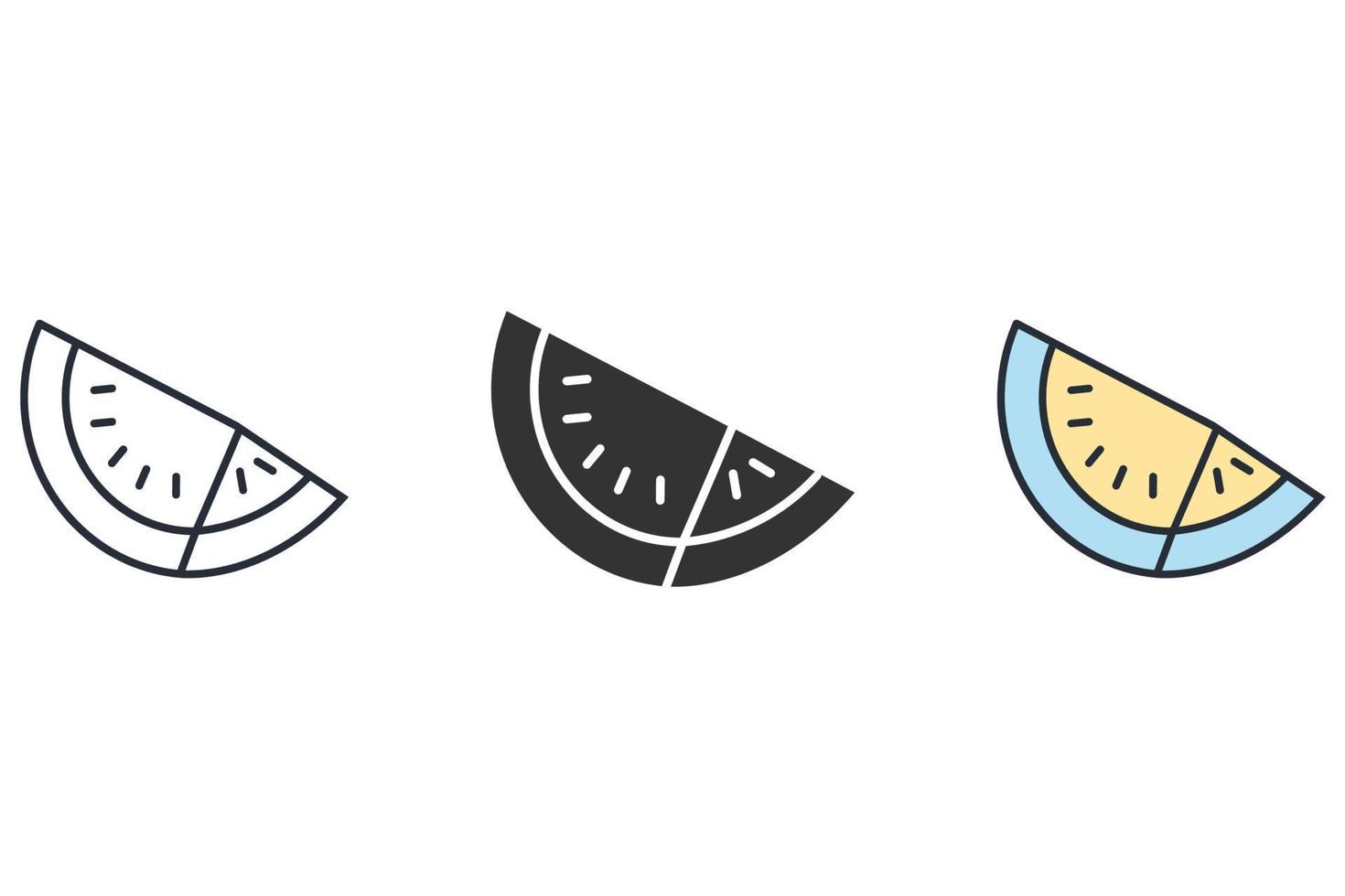 watermeloen pictogrammen instellen. watermeloen pack symbool vector-elementen voor infographic web vector