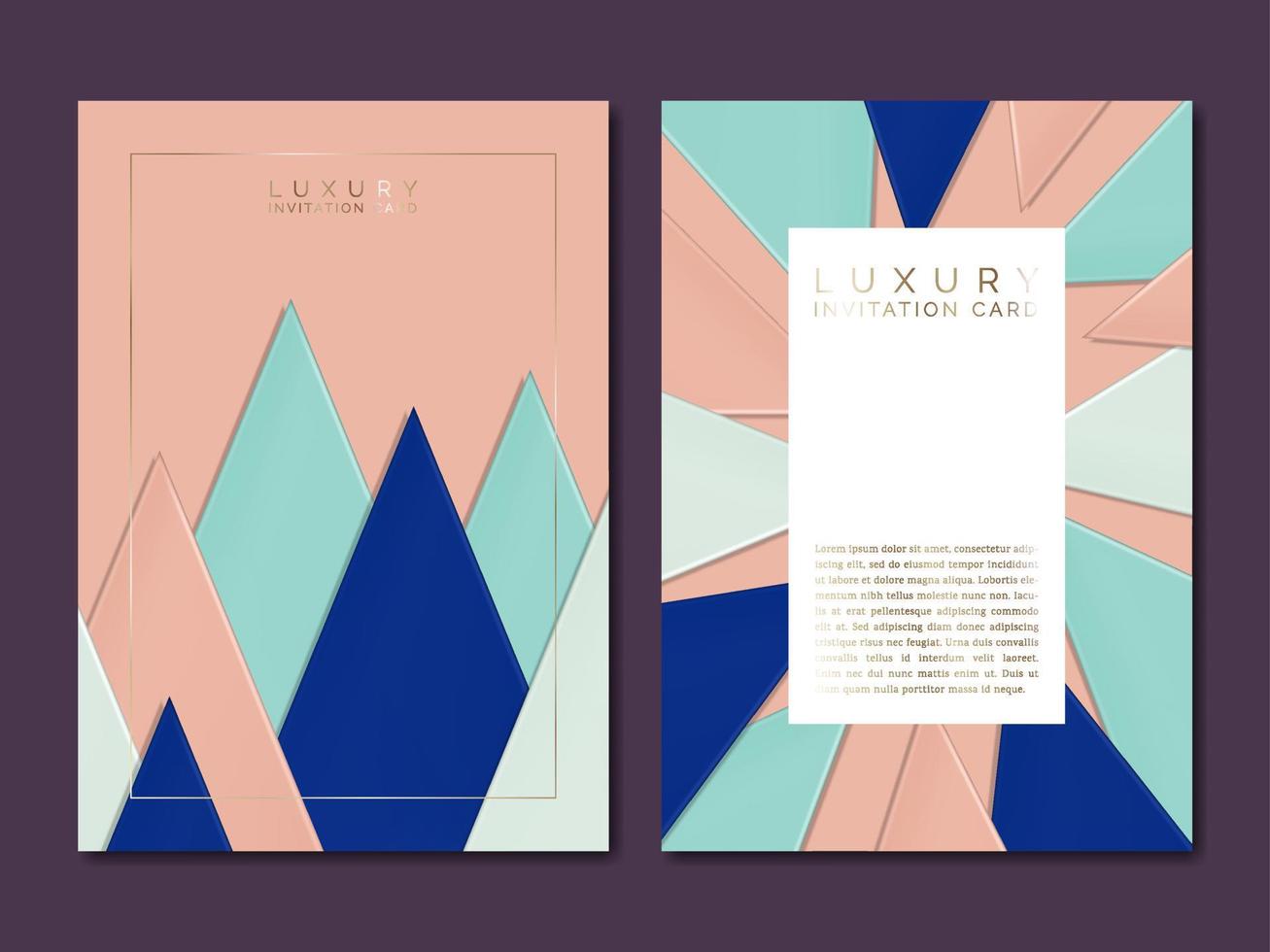 vector papier karton overlappende driehoeken illustratie voor sieraden of luxe merk uitnodigingskaart of poster.
