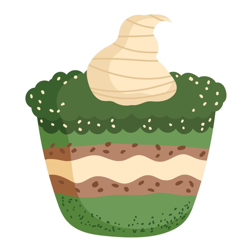 matcha cupcake gebak vector