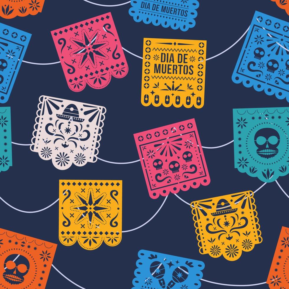 papel picado naadloos patroon vector