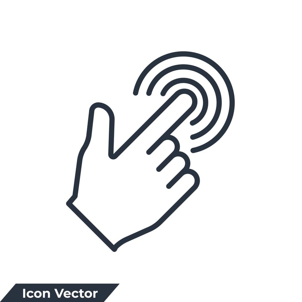 virtuele interactieve controle pictogram logo vectorillustratie. controle aanraaksymboolsjabloon voor grafische en webdesigncollectie vector