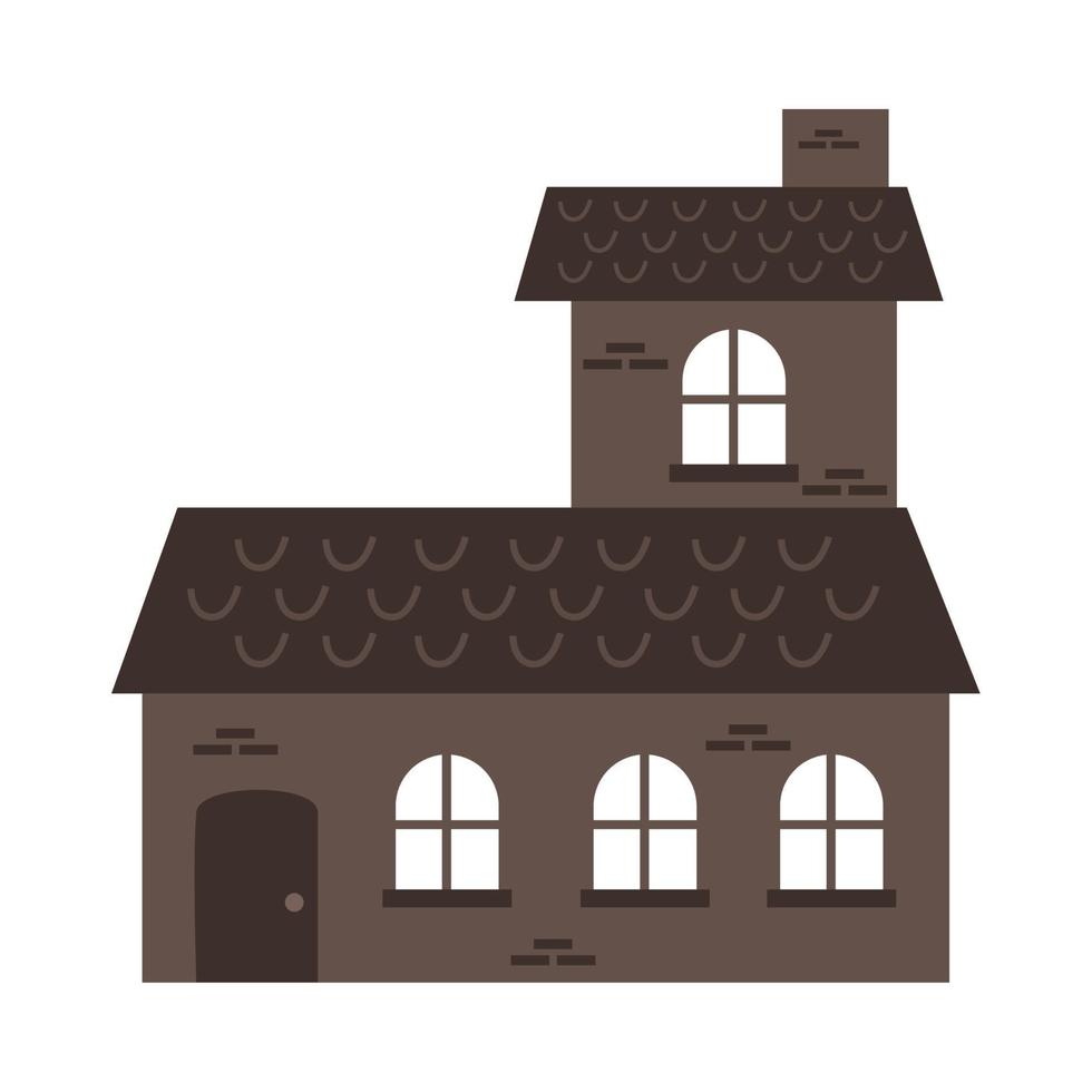 huis geïsoleerd flat vector