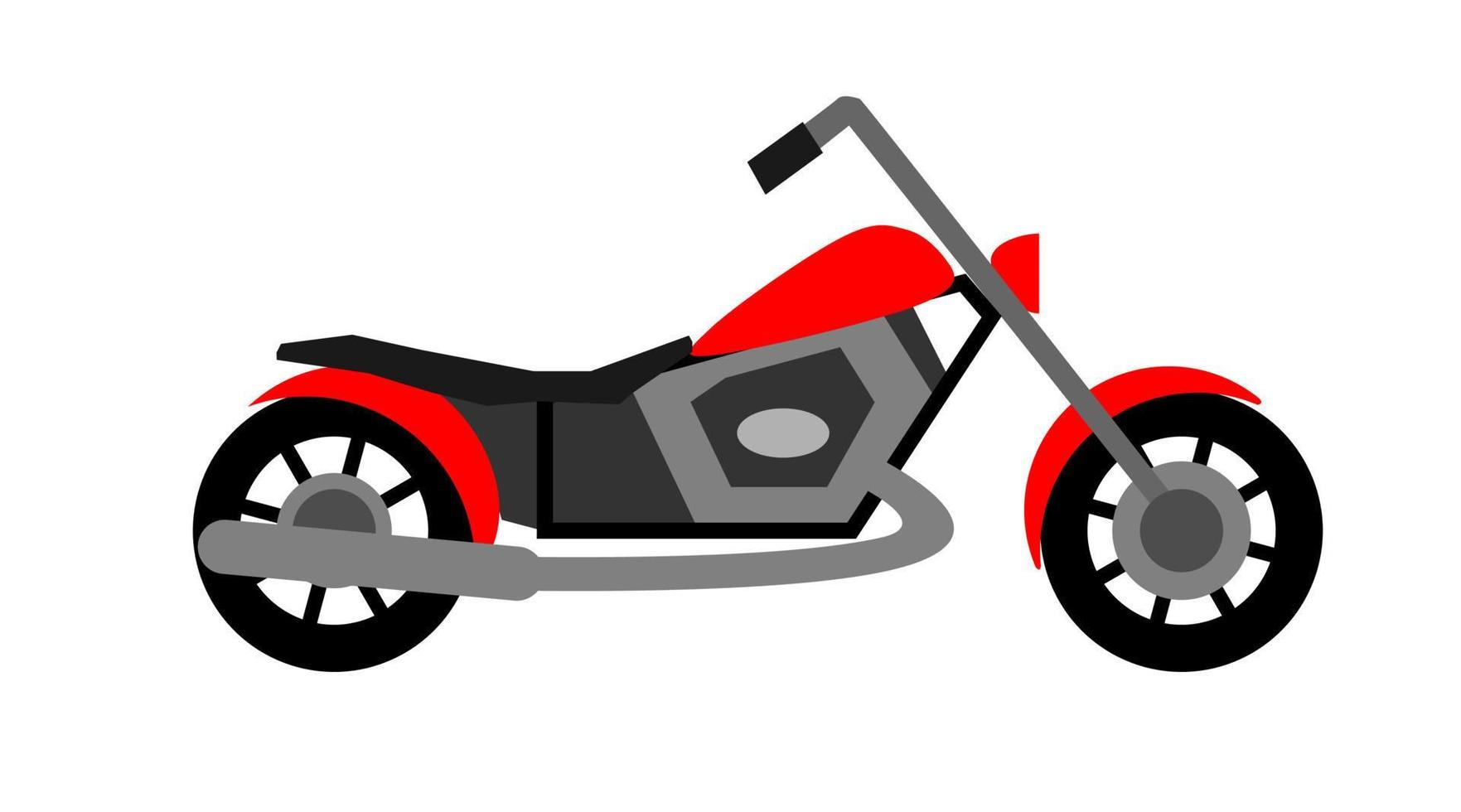 motorfiets vector vlakke stijl rode kleur