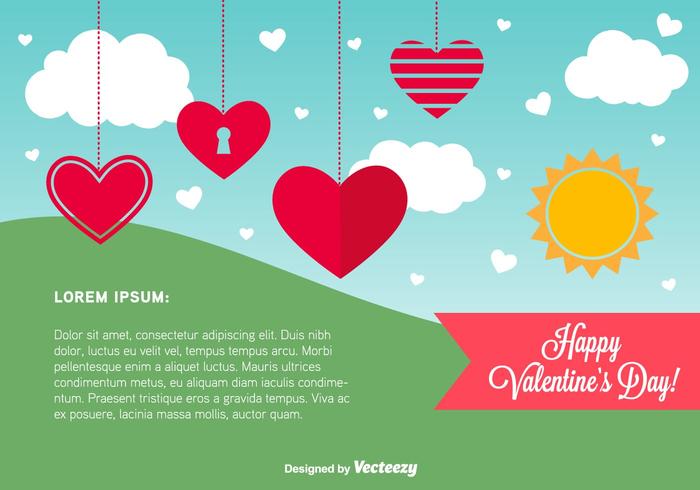 Gelukkige Valentijnsdagkaart sjabloon vector