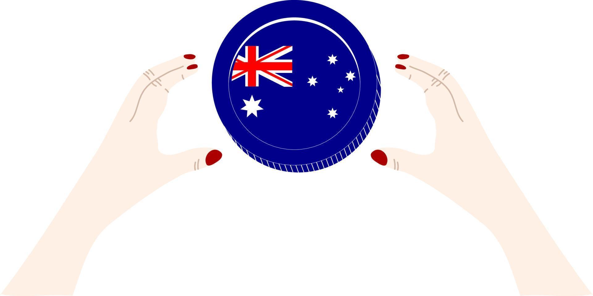 australische vector handgetekende vlag, australische dollar