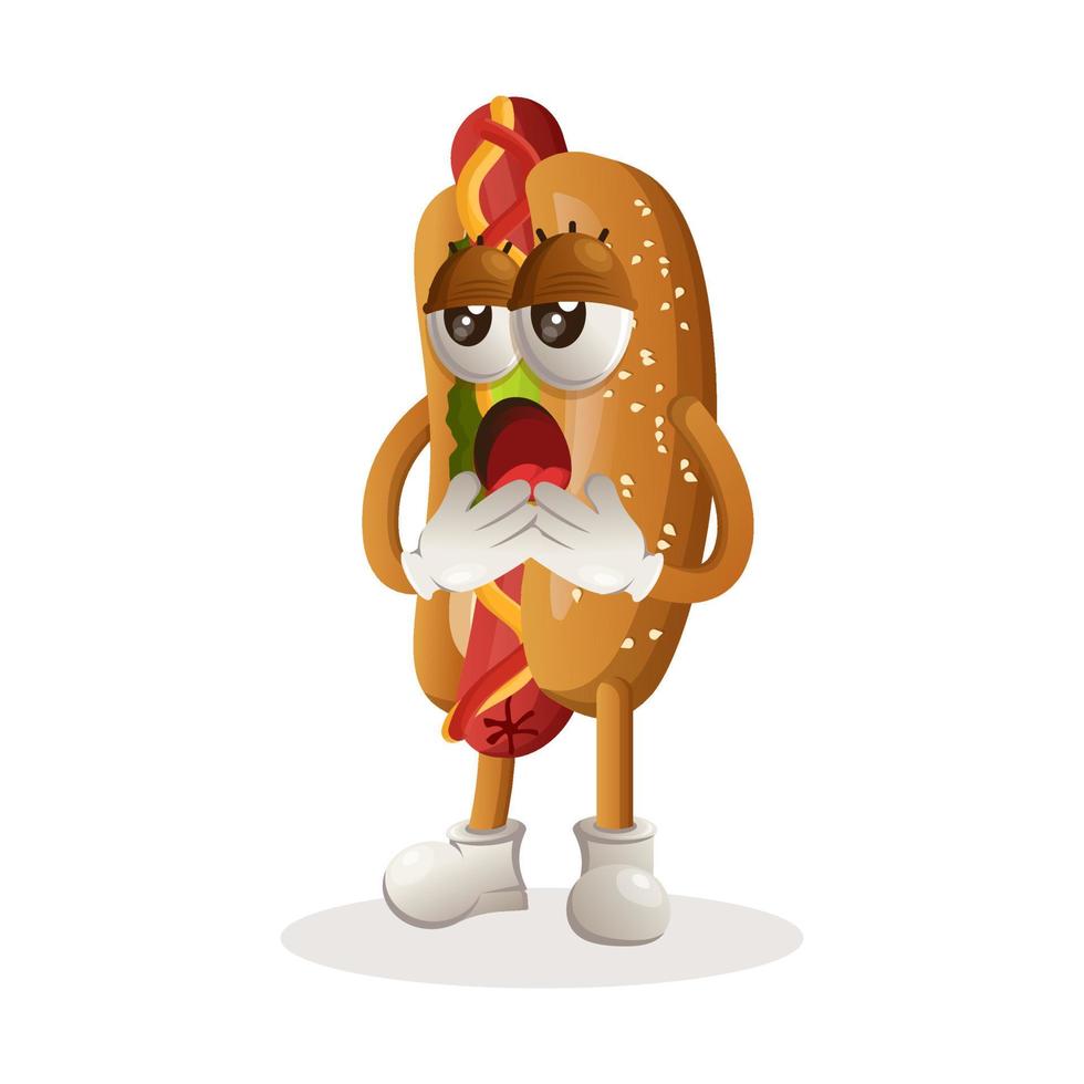 schattige hotdog-mascotte vector