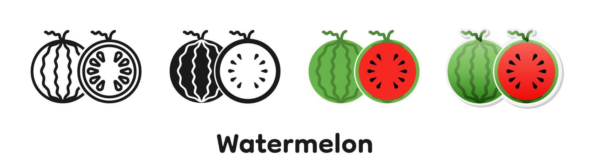 vector icon set van watermeloen.