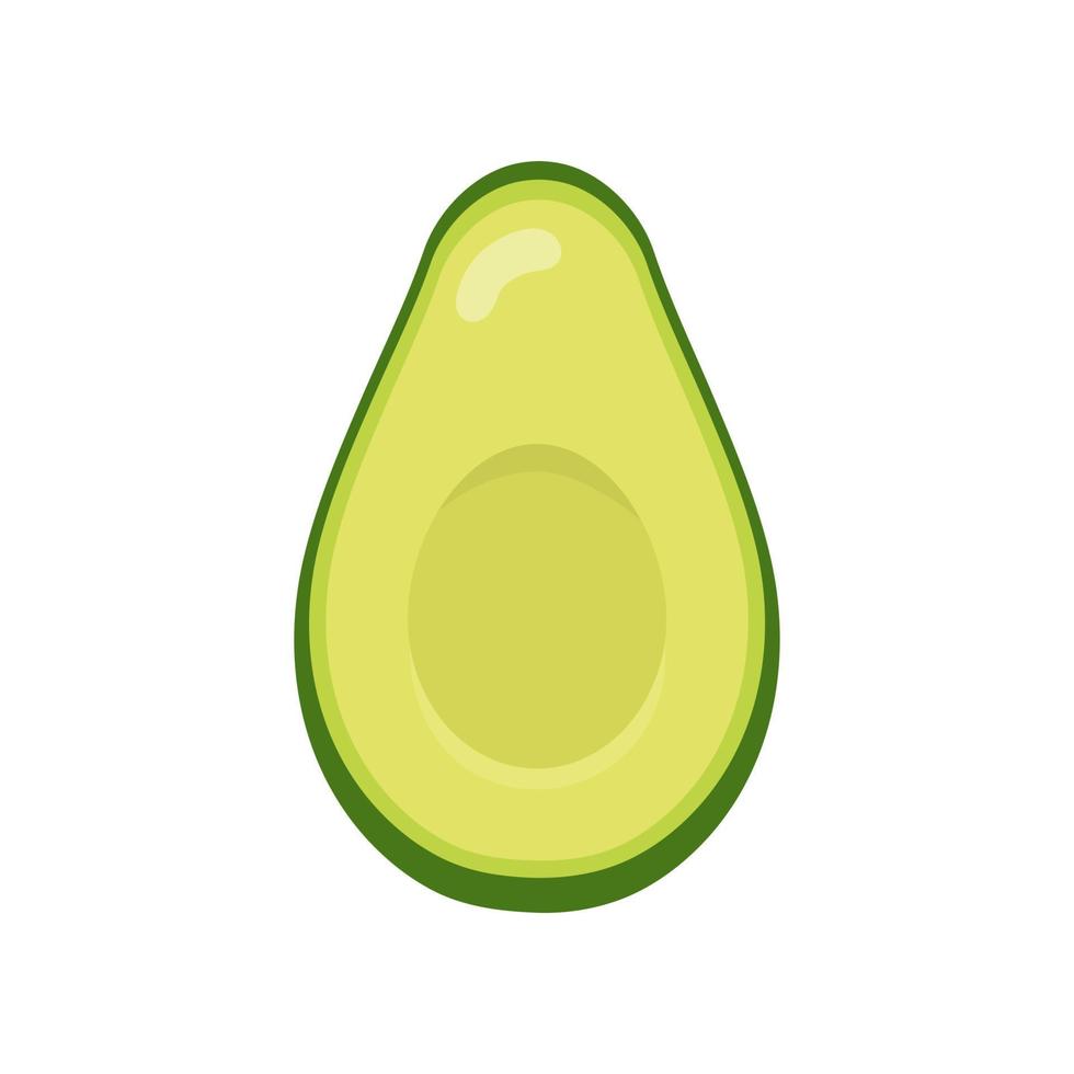 verse halve avocado geïsoleerd op een witte achtergrond. biologisch voedsel. cartoon-stijl. vectorillustratie voor ontwerp. vector