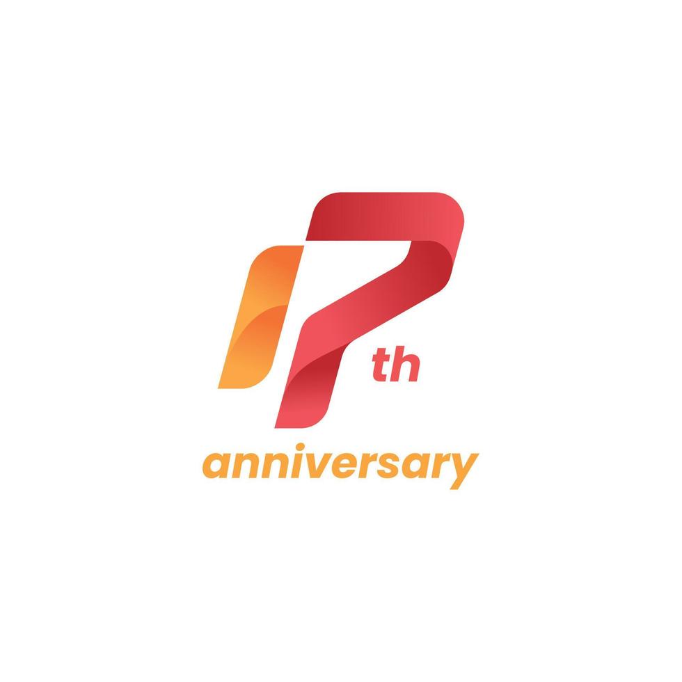 17e verjaardag logo verloop vector