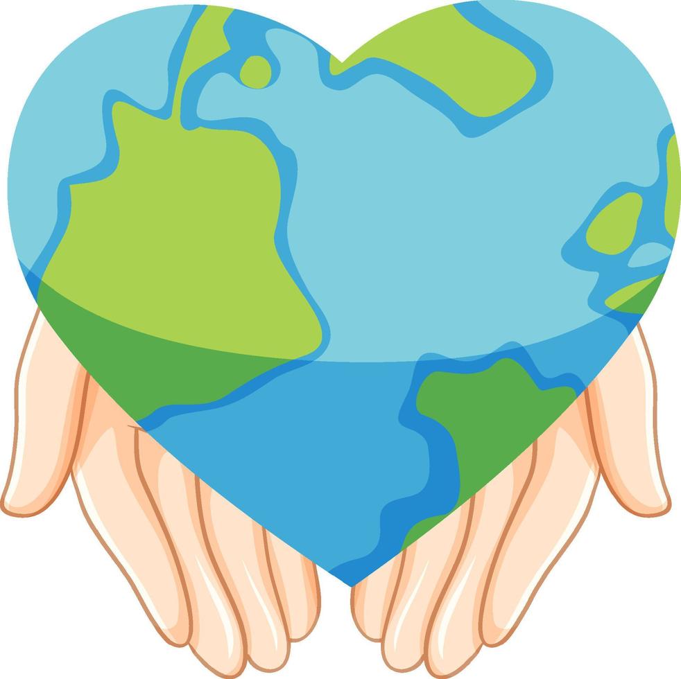 earth globe hart symbool vector