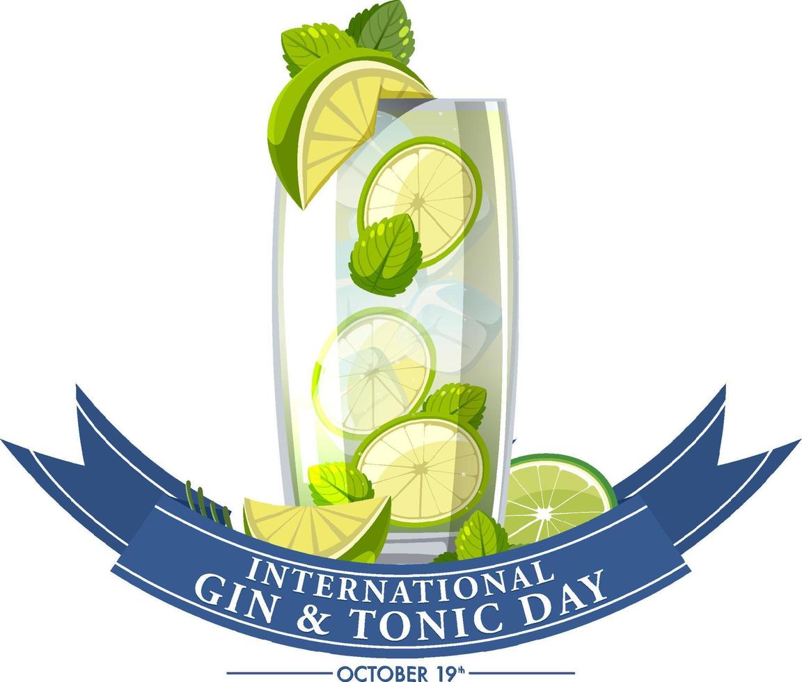 internationale gin-tonic dagbanner vector