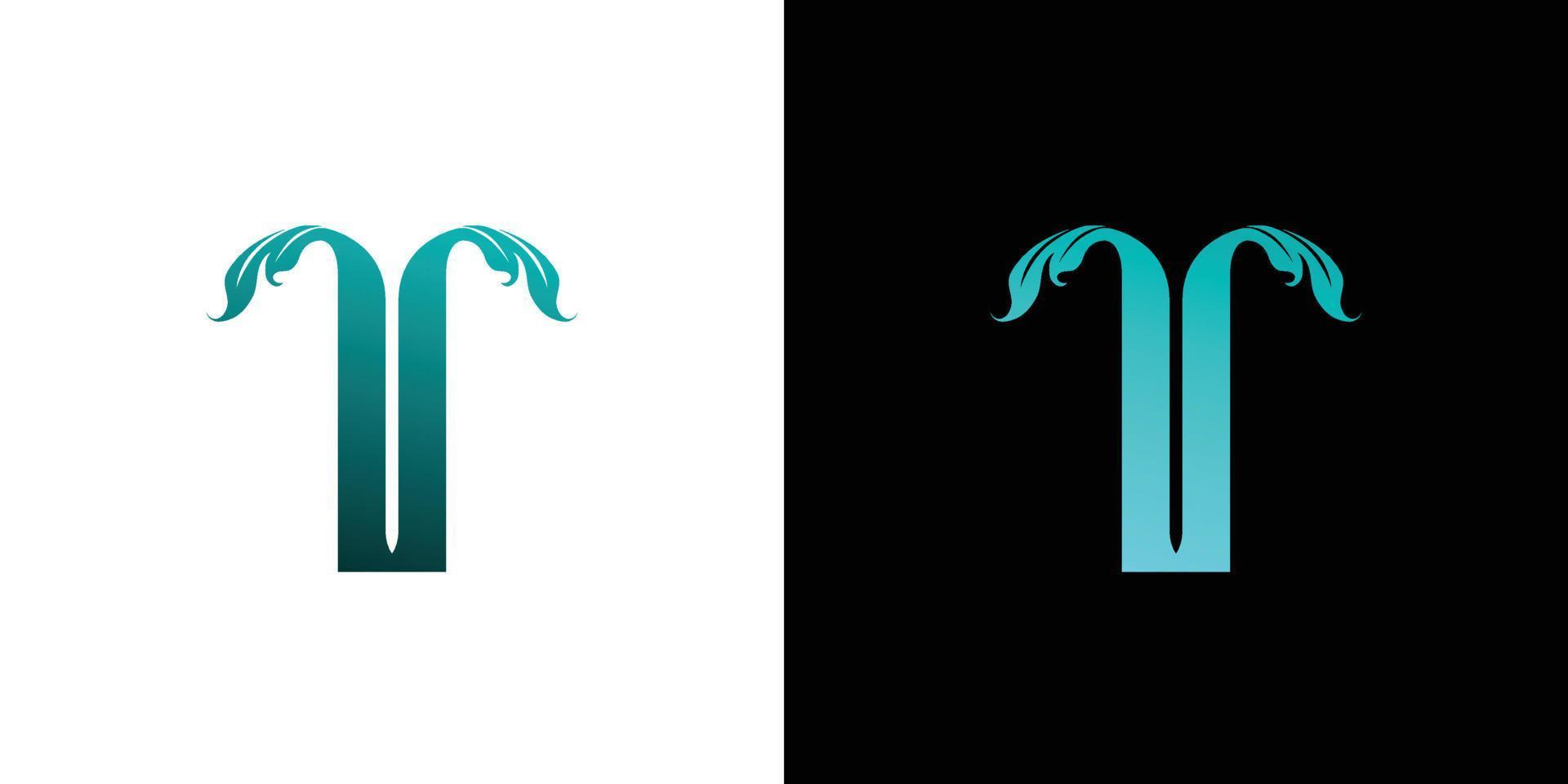 modern en natuurlijk letter t initialen logo-ontwerp vector
