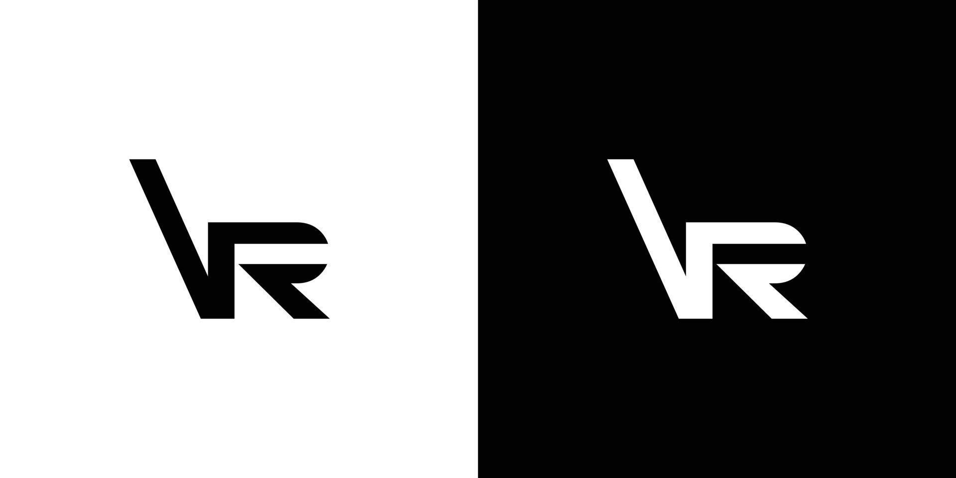 modern en verfijnd vr-letterinitialen logo-ontwerp vector