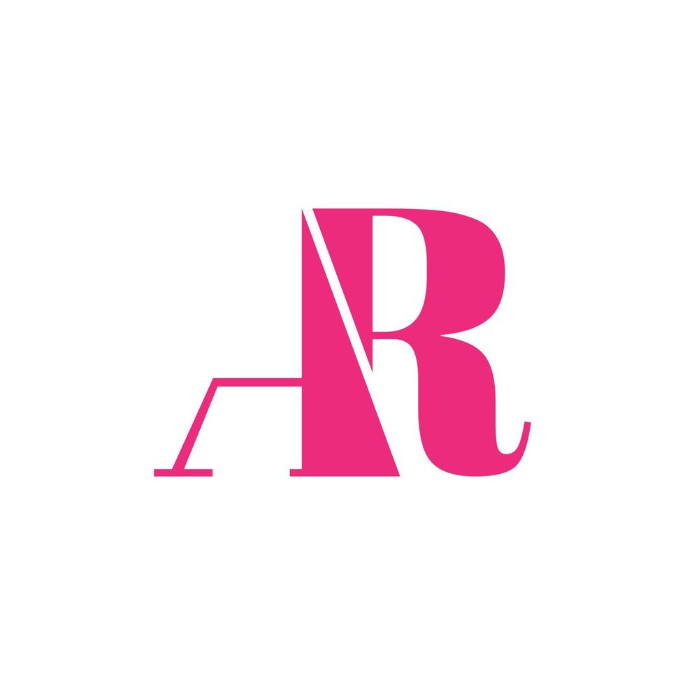 letter ar logo ontwerp. ar logo roze kleur vector gratis vector pictogrammalplaatje.