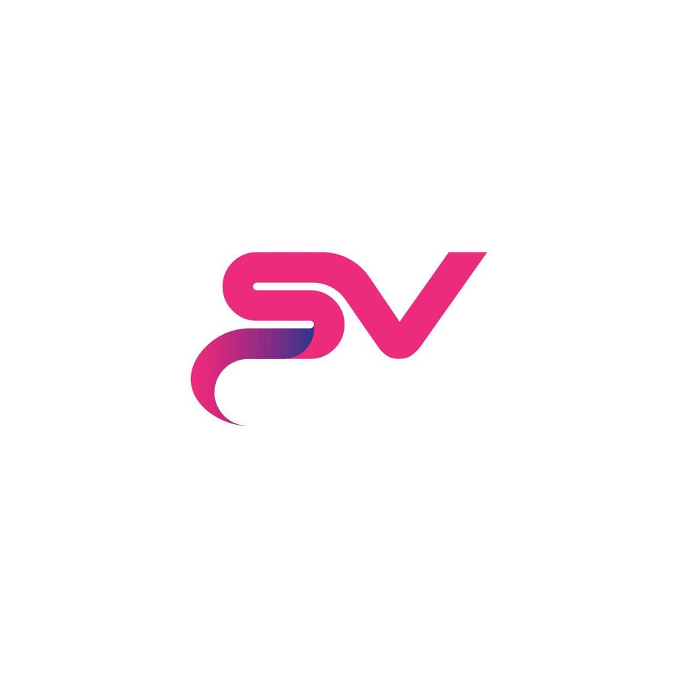 brief sv logo ontwerp. sv logo roze kleur vector gratis vector ontwerpsjabloon.